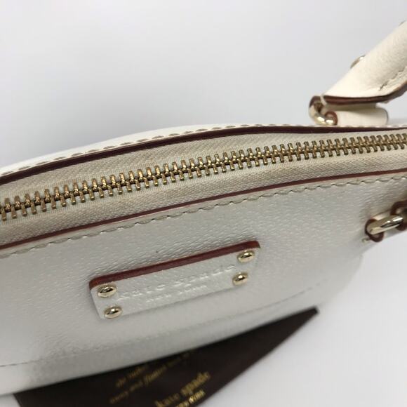 Kate Spade Cream Wellesley Structured Shoulder Bag Zip Top Leather Polka Dot - Picture 5 of 8